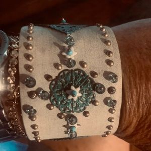 Cuff leather bracelet